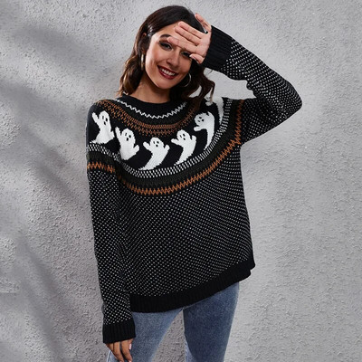 Halloweeni rasedatele mõeldud riided pikkade varrukatega pluus T-särk T-särk T-särk Sügistalv Premama Naiste kootud O-kaelusega pluus särk Pullover Top