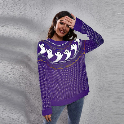 Halloweeni rasedatele mõeldud riided pikkade varrukatega pluus T-särk T-särk T-särk Sügistalv Premama Naiste kootud O-kaelusega pluus särk Pullover Top