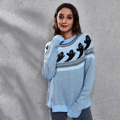 Halloweeni rasedatele mõeldud riided pikkade varrukatega pluus T-särk T-särk T-särk Sügistalv Premama Naiste kootud O-kaelusega pluus särk Pullover Top