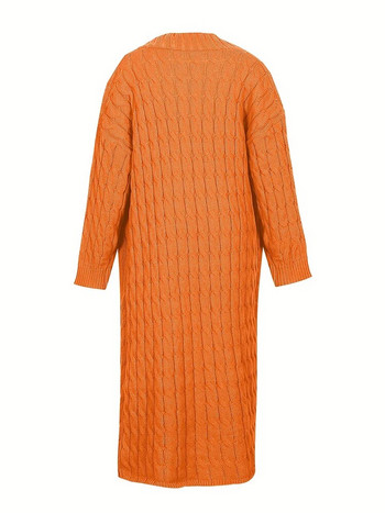 Есен 2023 г. Пуловер с дълги ръкави на прилеп с отворена предна плътна плетена жилетка Пуловери за бременни за жени