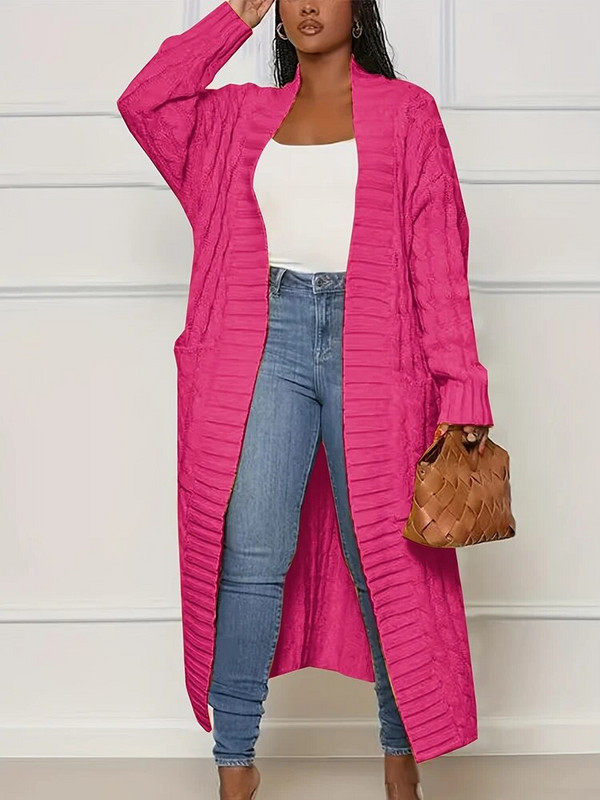 2023 m. rudens ilgomis rankovėmis, atviromis priekyje, stambus megztinis megztinis Moteriški megztiniai nėščiosioms