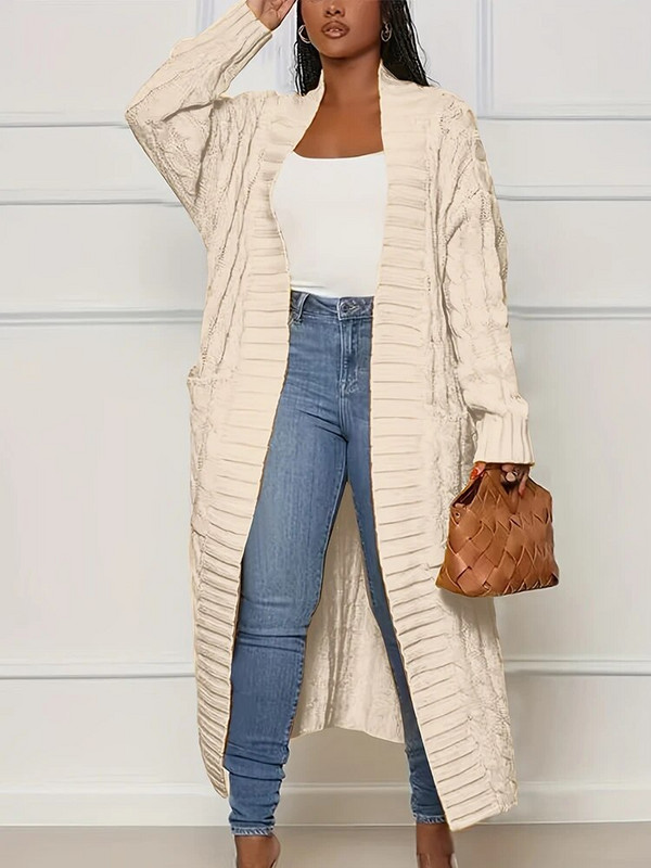 2023 m. rudens ilgomis rankovėmis, atviromis priekyje, stambus megztinis megztinis Moteriški megztiniai nėščiosioms