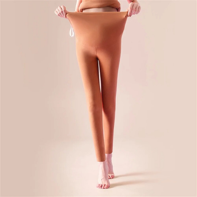 Rudens ziema jauns bezšuvju plus samta neilona maternitātes legingi sporta ikdienas jogas bikses apģērbi grūtniecēm Grūtniecība