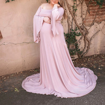 Φόρεμα εγκυμοσύνης Φόρεμα Φωτογράφησης Off Shoulders Σέξι Φόρεμα εγκυμοσύνης για φωτογράφιση Έγκυα μακριά μάξι φορέματα συν μέγεθος 5XL