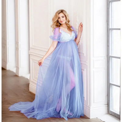 Euroopa Ameerika võrgust rasedate naiste pikk fotokleit nööriga ja põrandat lohistav kleit Raseduste pildistamise kleidid