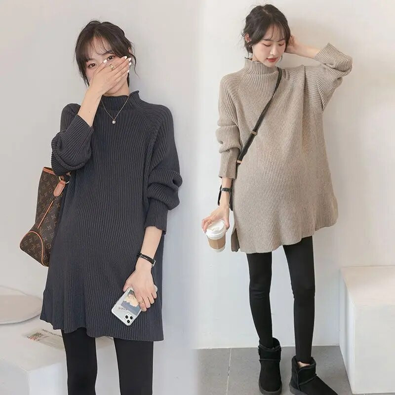 Vabaaja rasedate kampsun naiste sügis 2022 pikkade varrukatega avara kampsun talvine rase kootud naiste kampsun