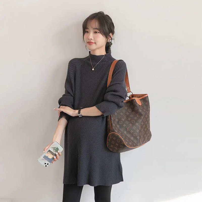 Vabaaja rasedate kampsun naiste sügis 2022 pikkade varrukatega avara kampsun talvine rase kootud naiste kampsun