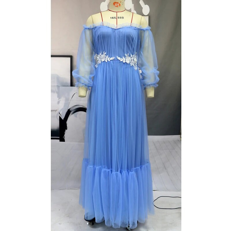 Φωτογράφιση με τούλι εγκυμοσύνης μακριά φούστα Baby Showers Party Γάμος Εγκυμοσύνη με δαντέλα Maxi gown Σέξι στράπλες Pettiskirt