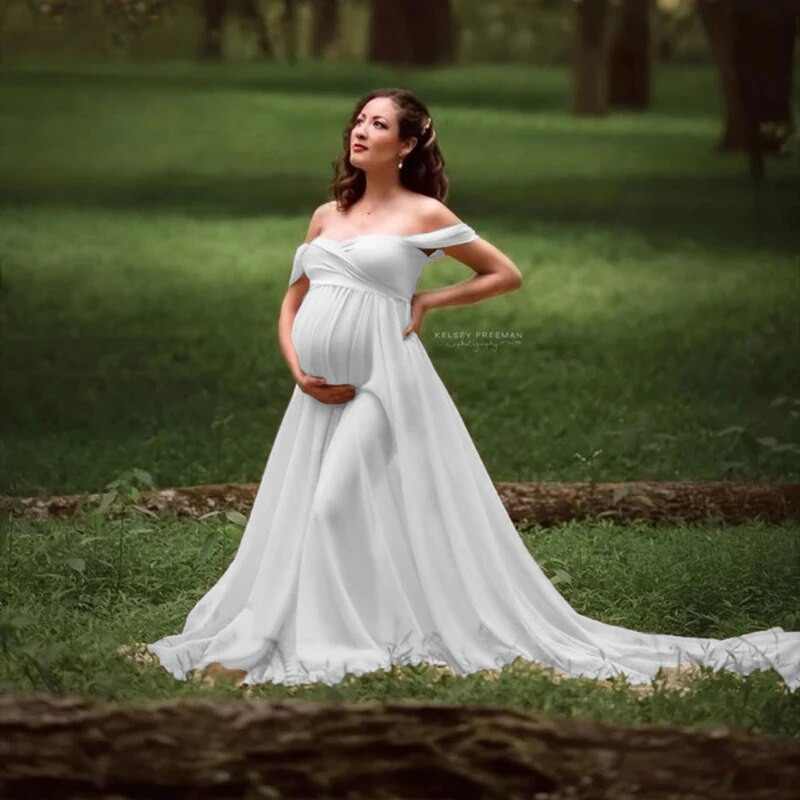 Mežģīņu kleitas grūtniecēm fotosesijai Seksīga grūtniecei bez pleciem, gara, eleganta bērnu dušas kleita, sievietes vakarkleita