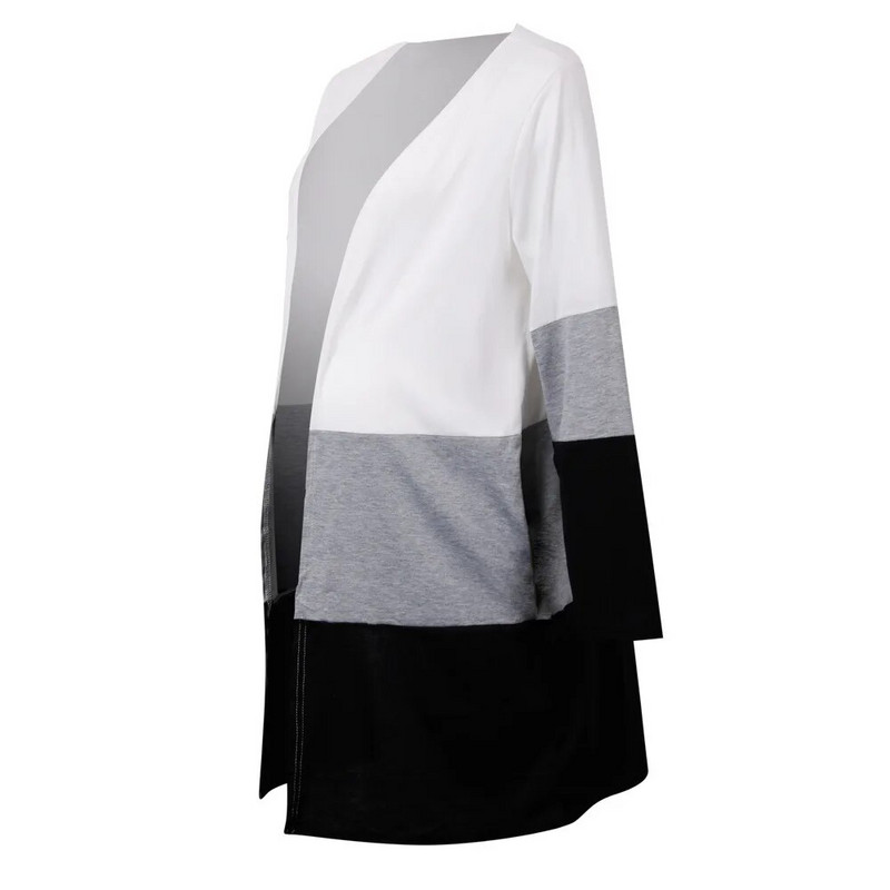 Eiropas un Amerikas sieviešu jaka krāsai atbilstošs garās piedurknes kabatas grūtnieču ikdienas mētelis pavasara rudenim