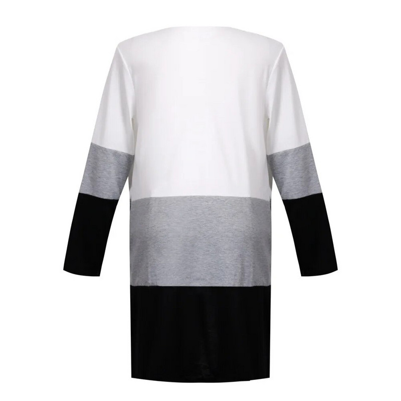 Eiropas un Amerikas sieviešu jaka krāsai atbilstošs garās piedurknes kabatas grūtnieču ikdienas mētelis pavasara rudenim