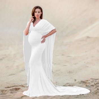 Φόρεμα για φωτογραφία μητρότητας Φόρεμα με λαιμόκοψη V-λαιμόκοψη Φόρεμα ντους μωρού Φανταστική φωτογραφία εγκυμοσύνης Σέξι μάξι βραδινό φόρεμα
