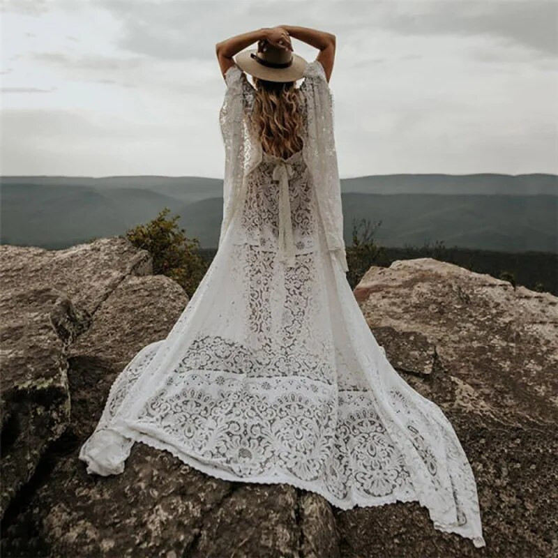 Ρούχα για έγκυες γυναίκες Δαντέλα εγκυμοσύνης Μακρύ φόρεμα με μανίκι V λαιμόκοψη για έγκυες φανταχτερές λήψεις φωτογραφιών