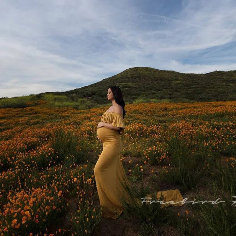 Raseduse saristamine fotograafia kleit Baby Shower Roosa rasedate kleidid Seksikas raseda naise õhtukleit