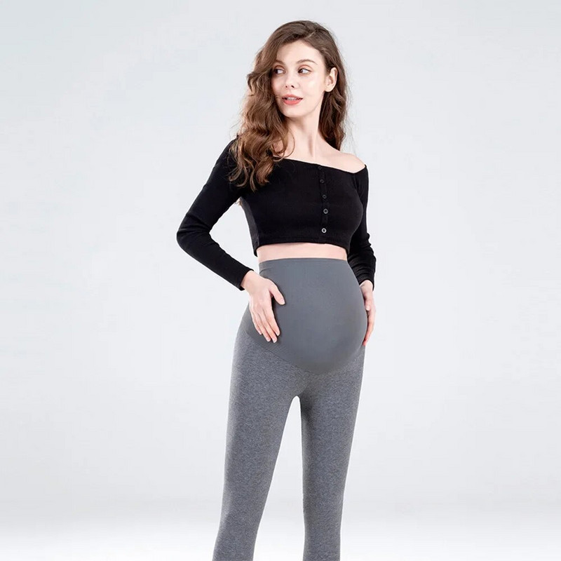 Ανοιξιάτικο φθινόπωρο ψηλόμεσο κολάν εγκυμοσύνης Skinny μητρότητας για έγκυες γυναίκες Πλεκτό παντελόνι Body Shaper Belly Support
