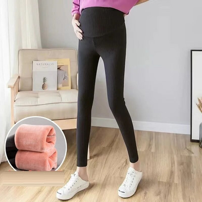 Νέο κολάν εγκυμοσύνης ανοιξιάτικο και φθινόπωρο παντελόνι εγκυμοσύνης χειμώνα συν φλις σφιχτό στήριγμα κοιλιάς φόρεμα εγκυμοσύνης μονόχρωμα
