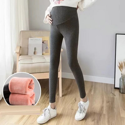 Νέο κολάν εγκυμοσύνης ανοιξιάτικο και φθινόπωρο παντελόνι εγκυμοσύνης χειμώνα συν φλις σφιχτό στήριγμα κοιλιάς φόρεμα εγκυμοσύνης μονόχρωμα