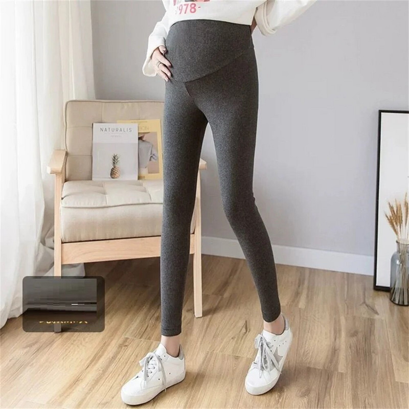 Νέο κολάν εγκυμοσύνης ανοιξιάτικο και φθινόπωρο παντελόνι εγκυμοσύνης χειμώνα συν φλις σφιχτό στήριγμα κοιλιάς φόρεμα εγκυμοσύνης μονόχρωμα