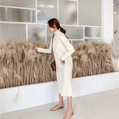 Grūtniecības džemperis Ziemas grūtniecēm trikotāžas džemperis ar bruņurupuču apkakli Elastība Eleganti Džemperi Rudens Grūtniecība Sieviete