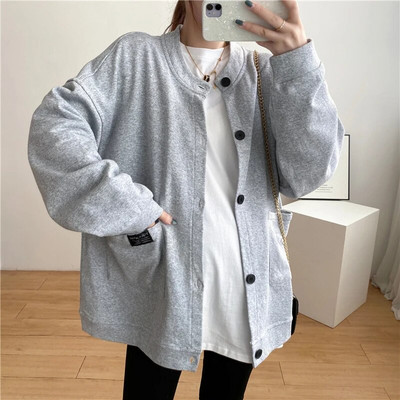 Spring Sweater With Cardigan And Hoodie Buttons Pockets Cotton Terry For Pregnant Maternity Wear Dropshipping 9125