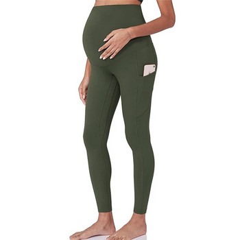 Εγκυμοσύνη Mama Clothing Γυναικεία παντελόνια γιόγκα εγκυμοσύνης για γυναίκες με τσέπες Ψηλόμεση προπόνηση παντελόνι γιόγκα για γυναίκες κολάν