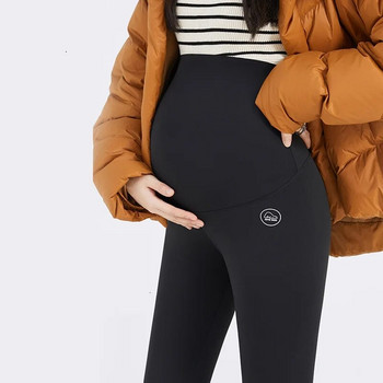 Κολάν εγκυμοσύνης για γυναίκες πάνω από την κοιλιά, Χειμερινό ζεστό χοντρό παντελόνι γιόγκα εγκυμοσύνης