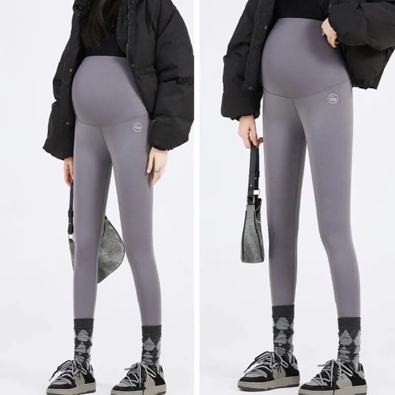 Κολάν εγκυμοσύνης για γυναίκες πάνω από την κοιλιά, Χειμερινό ζεστό χοντρό παντελόνι γιόγκα εγκυμοσύνης