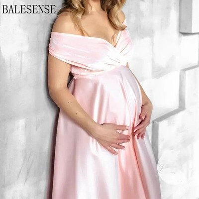 Seksualios nuo pečių suknelės nėščiosioms Maxi suknelės fotosesijai Elegnat nėščioms moterims Ilgos suknelės nėščiosioms suknelės Fotografija