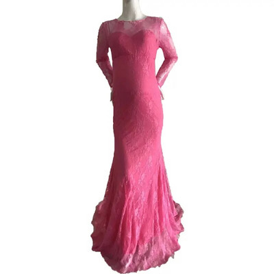 Nėriniuota suknelė, skirta fotosesijai, ilgomis rankovėmis, maksimaliai didelė suknelė, skirta kūdikio vakarėliui. Motinystės rūbai Nėštumo fotografavimo suknelė