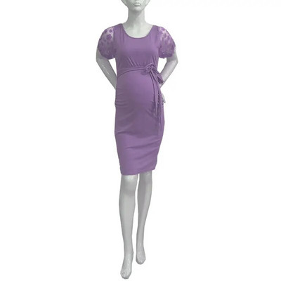 Rasedate fotosessiooni kleidid Lillelise võrguga pikkade varrukatega rasedusfotograafia Midi-kleit Raseduse kehakleit beebiõhtu jaoks