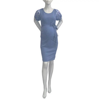 Rasedate fotosessiooni kleidid Lillelise võrguga pikkade varrukatega rasedusfotograafia Midi-kleit Raseduse kehakleit beebiõhtu jaoks