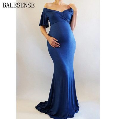 Φορέματα φωτογράφισης εγκυμοσύνης Καλοκαιρινό σέξι V λαιμόκοψη μανίκια μάξι φόρεμα εγκυμοσύνης μωρό ντους για έγκυες γυναίκες