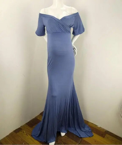 Φορέματα φωτογράφισης εγκυμοσύνης Καλοκαιρινό σέξι V λαιμόκοψη μανίκια μάξι φόρεμα εγκυμοσύνης μωρό ντους για έγκυες γυναίκες