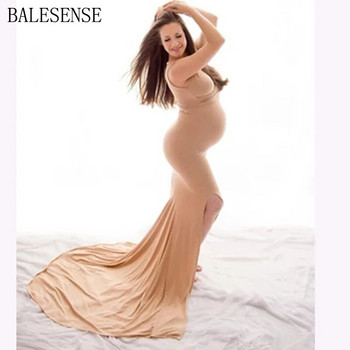 Φορέματα μάξι εγκυμοσύνης για φωτογράφιση σέξι V λαιμόκοψη Αμάνικο μακρύ φόρεμα φωτογραφίας εγκυμοσύνης Έγκυες γυναίκες Βρεφικά ρούχα ντους