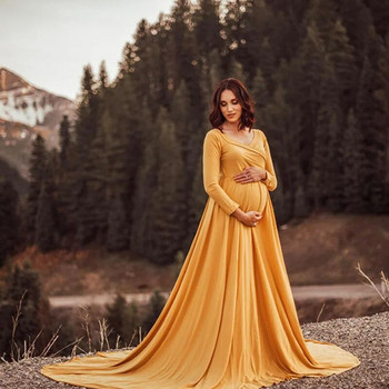 Φόρεμα εγκυμοσύνης Off Shoulders για Baby Shower Photo Props Φόρεμα για έγκυες γυναίκες μακρυμάνικο Maxi φόρεμα εγκυμοσύνης για φωτογράφηση