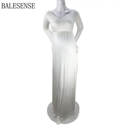 Rasedate õlgadeta kleit beebiõhtul fotorekvisiitide kleit rasedatele naiste pikkade varrukatega maxi raseduskleit fotosessiooniks