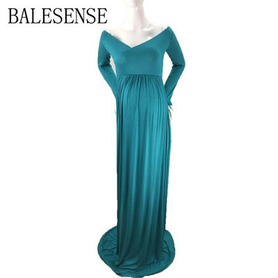 Rasedate õlgadeta kleit beebiõhtul fotorekvisiitide kleit rasedatele naiste pikkade varrukatega maxi raseduskleit fotosessiooniks