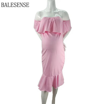 Rasedate õlgadeta kleit beebiõhtul fotorekvisiitide kleit rasedatele naiste pikkade varrukatega maxi raseduskleit fotosessiooniks