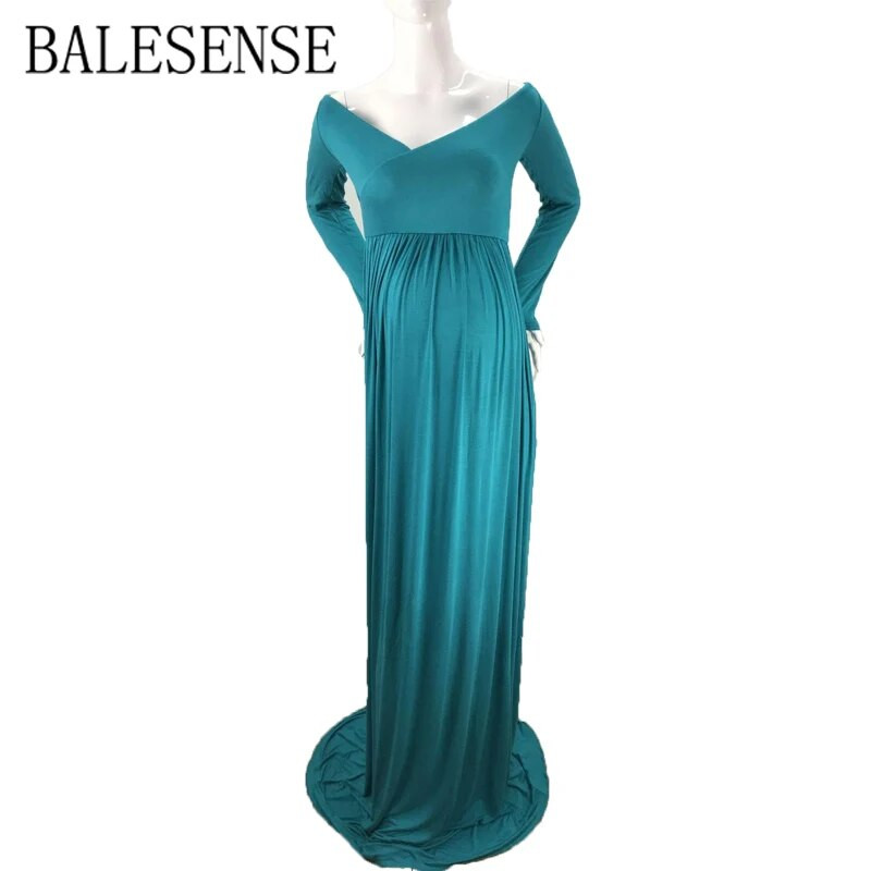 Rasedate õlgadeta kleit beebiõhtul fotorekvisiitide kleit rasedatele naiste pikkade varrukatega maxi raseduskleit fotosessiooniks