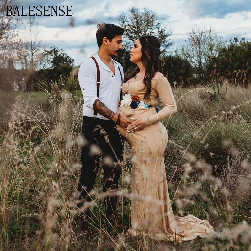 Litritega rasedakleidid fotosessiooniks, pikkade varrukatega õlgadeta, õhukese kehaga maxi kleit raseduskleit fotograafia jaoks beebi dušš