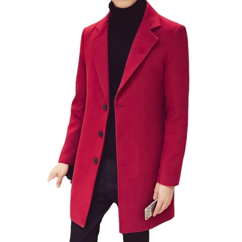 Καμπαρντίνες για Ανδρικά Πανωφόρια Μάλλινα Μείγματα Business Trench Μακριά Μπουφάν Ανδρικό Πανωφόρι Leisure Ανδρική Εφαρμογή Παλτό Μπουφάν 5XL