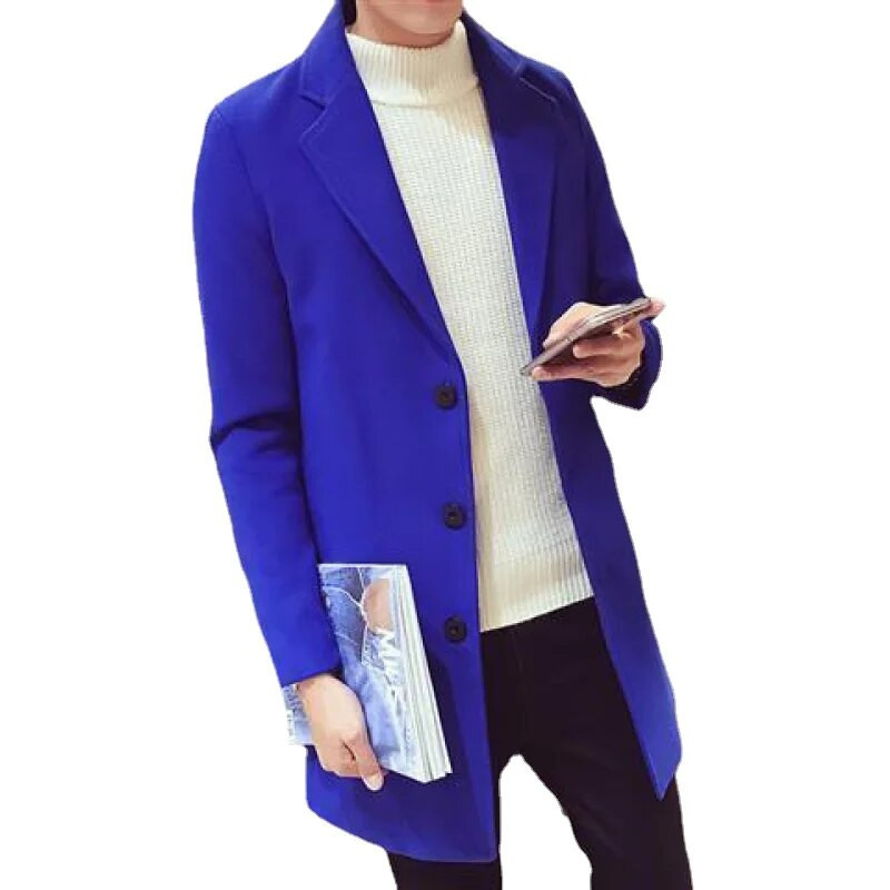 Καμπαρντίνες για Ανδρικά Πανωφόρια Μάλλινα Μείγματα Business Trench Μακριά Μπουφάν Ανδρικό Πανωφόρι Leisure Ανδρική Εφαρμογή Παλτό Μπουφάν 5XL