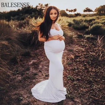 Καλοκαιρινά κομψά φορέματα εγκυμοσύνης για φωτογράφηση Φόρεμα έγκυων γυναικών χωρίς ώμο Φόρεμα εγκυμοσύνης Φωτογραφία Φόρεμα ντους μωρού