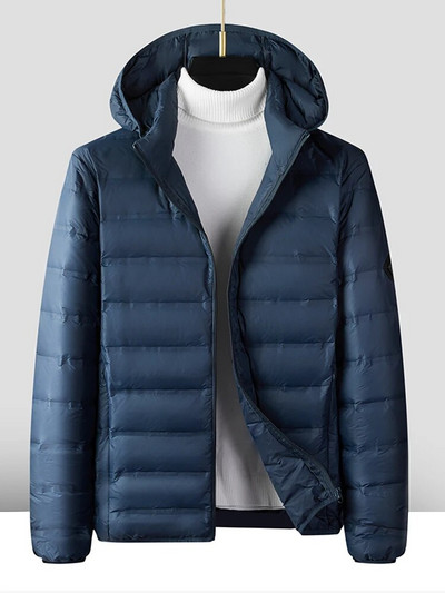 80% valge pardiulle polsterdatud talvejope meeste 2023 uus kerge kapuutsiga tuulejakk vabaaja soe jope, suur suurus 8XL