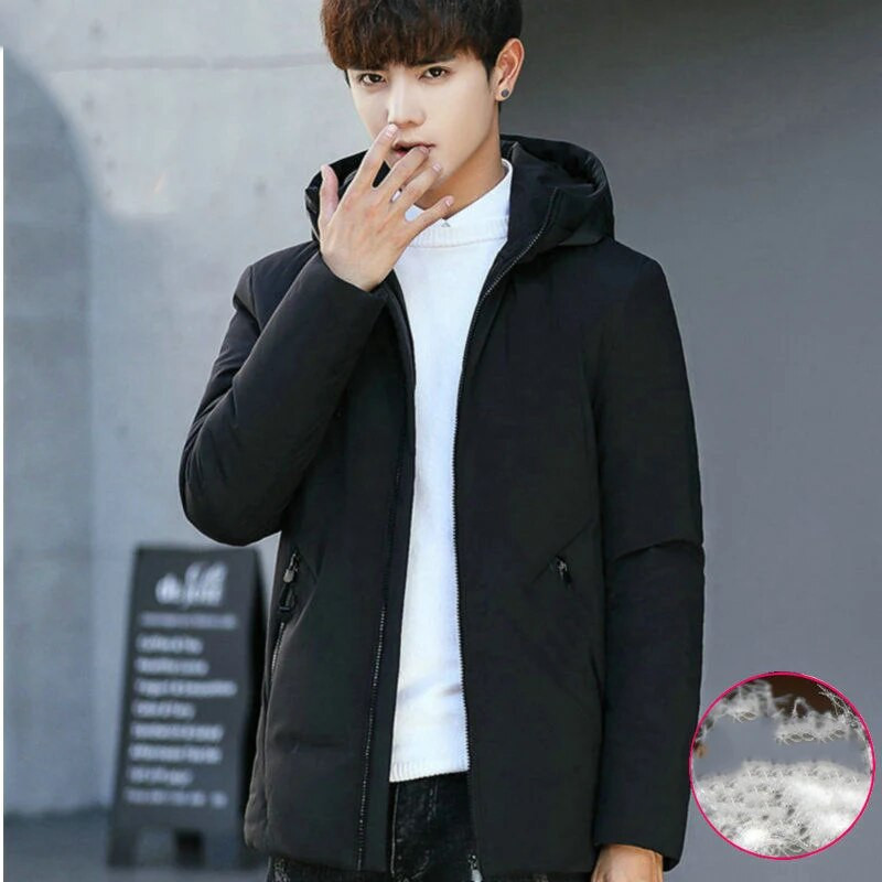 Χοντρό ανδρικό παλτό Πρωτότυπο υψηλής ποιότητας Νέο θερμαινόμενο πουπουλένιο παλτό Ανδρικά μπουφάν Ευρώπη White Duck Down Ανδρικό χειμερινό παλτό Κοντό μπουφάν Αγγλικά