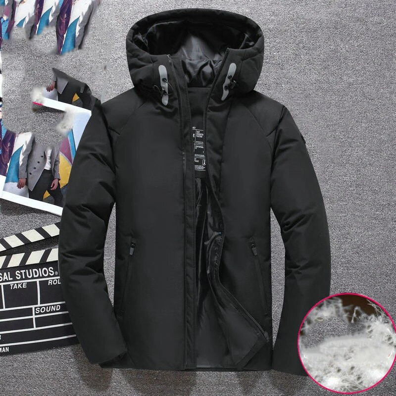 Χοντρό ανδρικό παλτό Πρωτότυπο υψηλής ποιότητας Νέο θερμαινόμενο πουπουλένιο παλτό Ανδρικά μπουφάν Ευρώπη White Duck Down Ανδρικό χειμερινό παλτό Κοντό μπουφάν Αγγλικά