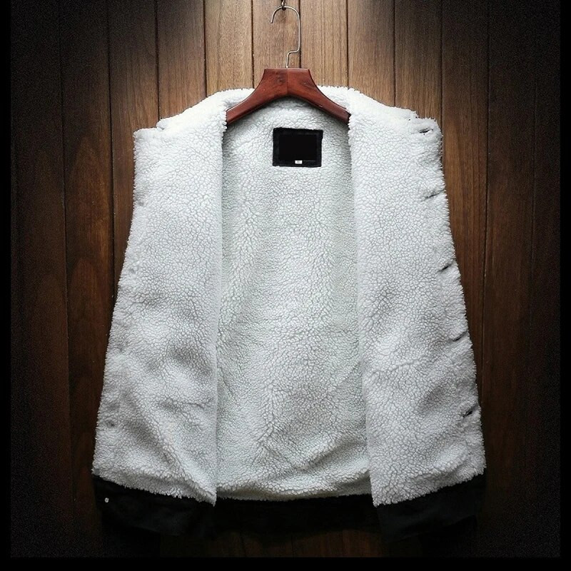 Λούτρινο μακρυμάνικο τζιν μπουφάν Ανδρικό χειμερινό τζιν βαμβακερό σακάκι αρνί μαλλί Κορεατικής μόδας Χοντρό παλτό για νέους άνδρες