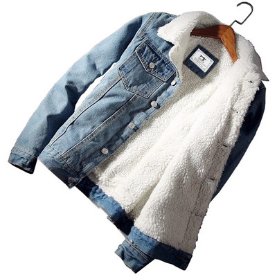 Comerț cu ridicata Plus Size S-6XL Trendy Warm Fleece Gros Denim Jacket 2022 Winter Fashion Bărbați Jean Jachetă Jachetă Outwear masculin Cowboy