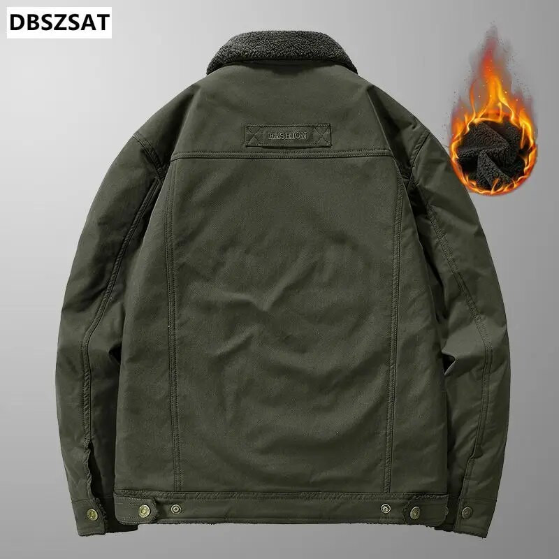 Ανδρικό μπουφάν Κοντό χειμωνιάτικο πάρκα πέτο Ανδρικά χειμωνιάτικα μπουφάν Lamb Fur επένδυση Ανδρικό κρύο τζάκετ βελούδινο και παλτό με επένδυση από χοντρή γούνα