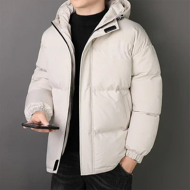 Jesen Zima Muška jakna Topla deblja jakna otporna na vjetar Modna jakna s kapuljačom Vodootporna pufer Jakne s podstavljenim pamukom Prevelike